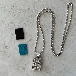 Silpada necklace, Tree of life, with three interchangeable background stones